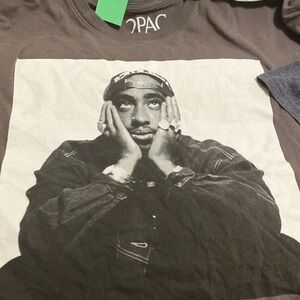 2Pac Graphic T-Shirt in Black and White